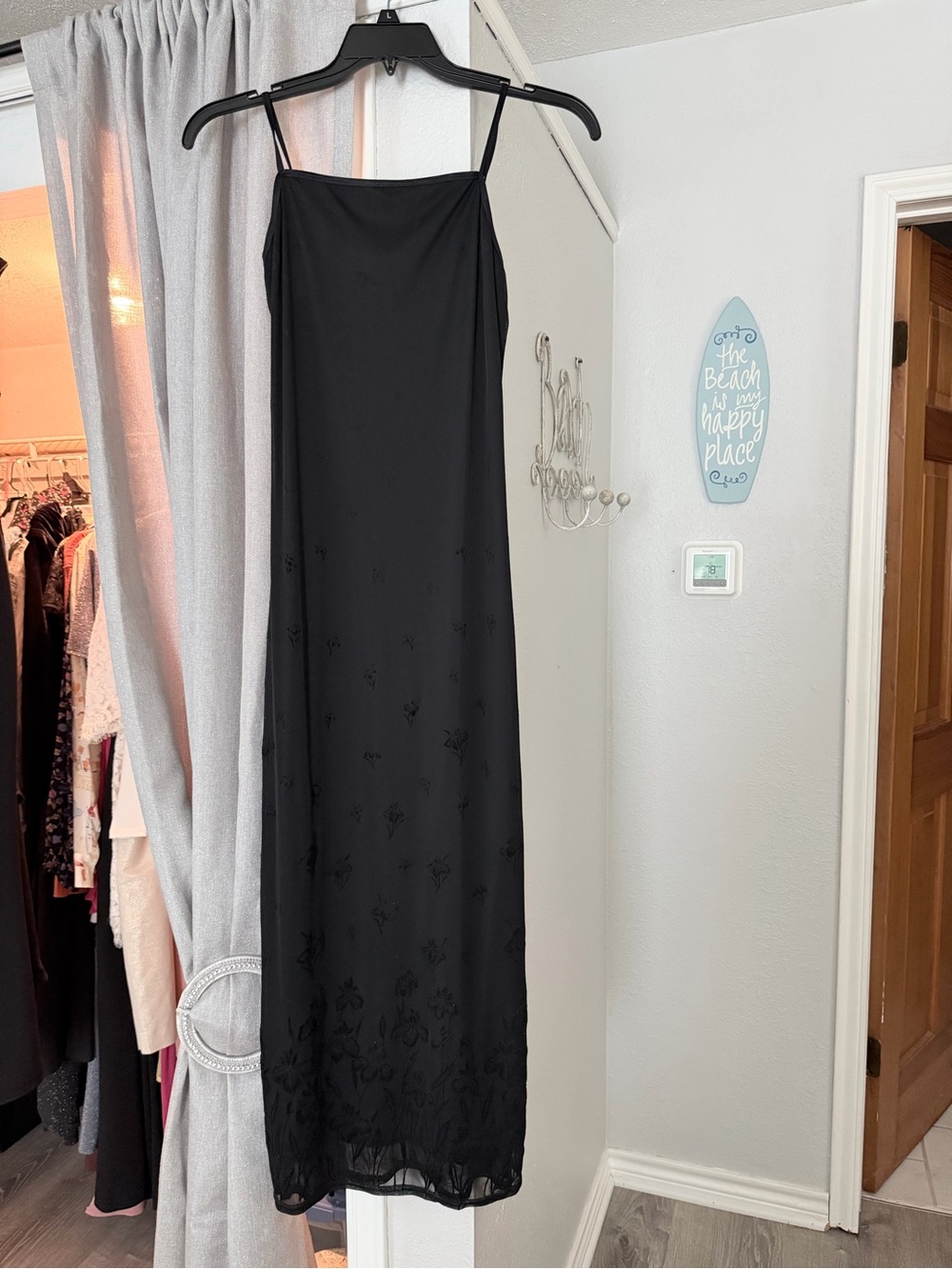 Vintage Denial Black Spaghetti Strap Maxi Dress Size Medium